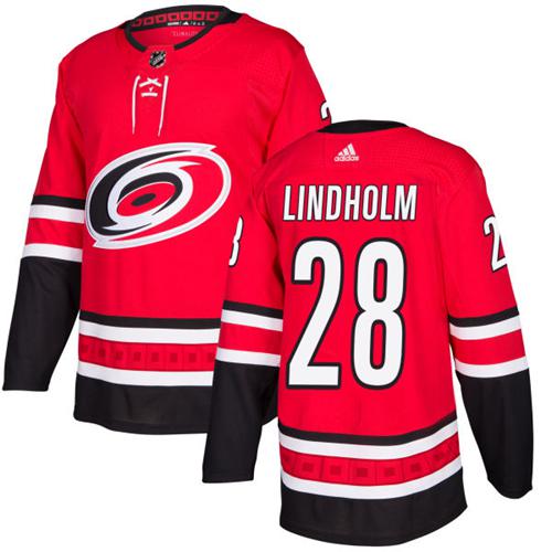 Adidas Men Carolina Hurricanes #28 Elias Lindholm Red Home Authentic Stitched NHL Jersey->carolina hurricanes->NHL Jersey